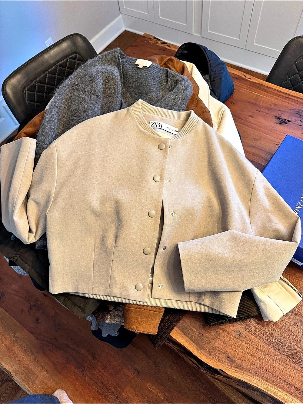 ZARA Soft Bomber Jacket Beige Bomber Jacket New! NWOT